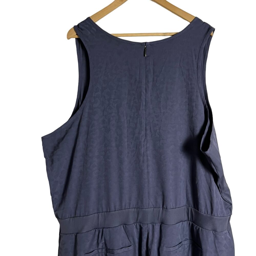 Athleta Brooklyn Textured Jacquard Leopard Medieval Violet Jumpsuit Size 26 - Picture 8 of 11